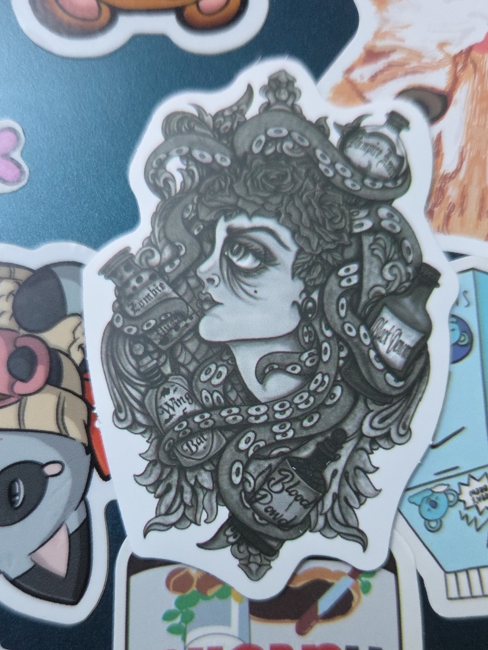Black Medusa Octopus Hair Sticker - Unbranded